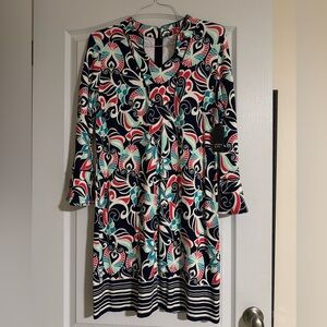 Crown & Ivy Paisley Print Long Sleeve Shift Dress